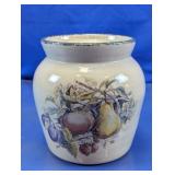 Fruit Motif Ceramic Crock Vase