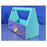 Butterfly Painted Wooden Tool Caddy