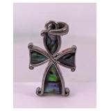 Abalone Inlay Cross Pendant