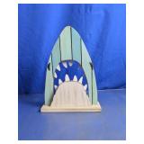 Wooden Shark Jaws Tabletop Decorative Sign