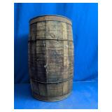 Vintage Wooden Nail Keg Barrel with Metal Hoops