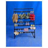 Assorted Earrings Collection with Metal Stand