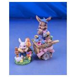 Easter Bunny Wooden Trinket Box & Figurine Set