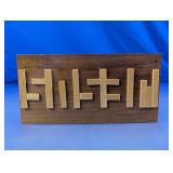 Vintage Handcrafted Wood Block Art Display Sign
