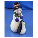 Snowman Penguin Salt Pepper Shakers