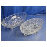 Pressed Glass Footed Serving Bowl