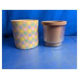 Terracotta and Glass Planter Pots