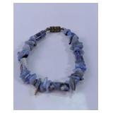 Blue Stone Chip Bead Bracelet