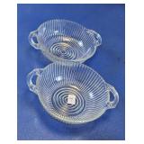 Ribbed Glass Dessert Bowls