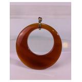 Carnelian Donut Circle Pendant