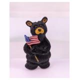 Black Bear American Flag Lapel Pin
