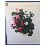 Cyclamen Floral Limited Edition Print Framed