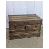 Antique Wooden Steamer Trunk Chest