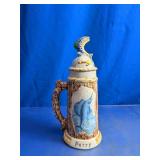 Fishing Themed Ceramic Stein with Lid