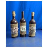 Decorative Burlap Wrapped Bottle Vase Set