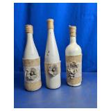 Decorative Burlap Wrapped Bottle Vase Set