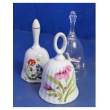 Floral Ceramic & Glass Bell Assortment