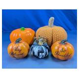 Fall Pumpkin Decorative Accent Set