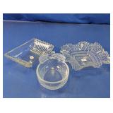 Vintage Cut Glass Trinket & Candy Dishes Trio