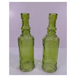 Green Glass Decorative Bottles