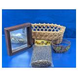 Home Decor Assortment w/ Baskets and Mirror