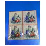 Vegetable Print Square Ceramic Plates