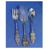 Figural Silverplate Serving Utensil Set
