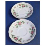 Royal Vale Pink Rose Bone China Saucers
