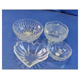 Vintage Clear Cut Glass Decorative Bowls Lot