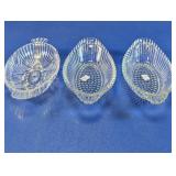 Vintage Clear Glass Oval Serving Dishes Trio