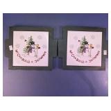 Snowman Ceramic Tile Trivet Set
