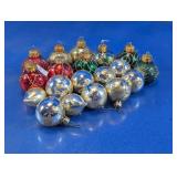 Vintage Glass Christmas Bauble Ornaments Lot