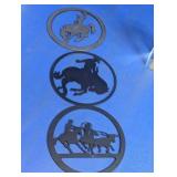 Western Cowboy Metal Wall Art Set