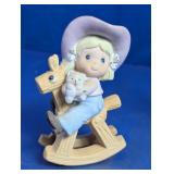 HOMCO Cowgirl on Rocking Horse Figurine
