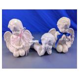 White Glass Angel Cherub Figurines