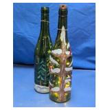 Hand-Painted Christmas Light-Up Wine Bottles