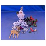 Assorted Christmas Ornaments & Tree Decor