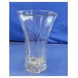 Vintage Fluted Clear Glass Hexagonal Vase