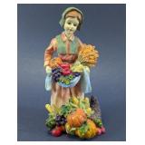 Thanksgiving Harvest Girl Figurine