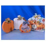 Wooden Fall Pumpkin Decor Collection
