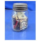Matchbook Collection in Glass Jar