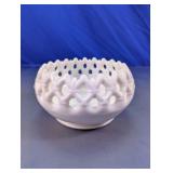White Open Lattice Decorative Bowl