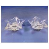 Clear Glass Star Candle Holders