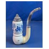 Vintage Milk Glass Smoking Pipe Decanter