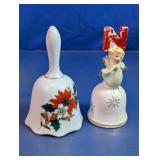 Vintage Ceramic Christmas Bells Duo
