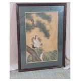 Framed Crane Asian Style Print