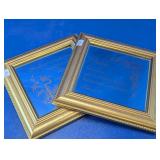 Vintage Gold Framed Scripture Mirror Art Duo