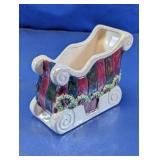 Pearlized Ceramic Sleigh Candy Dish