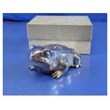 Silver Plate Frog Flower Frog Holder Japan