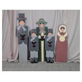 Vintage Wooden Christmas Caroler Folk Art Lot